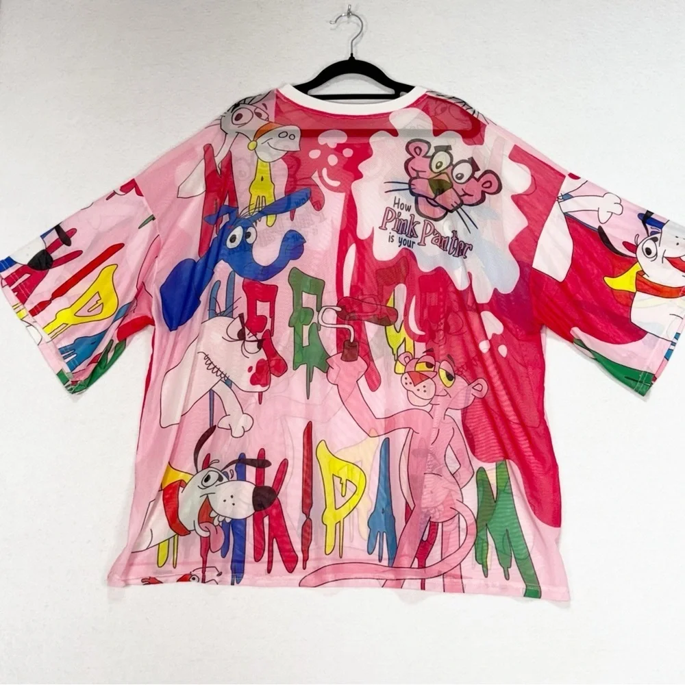 Pink Panther Graphic Women's Sheer Top - Picture 9 of 10